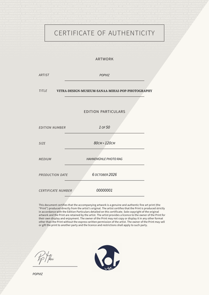 Vitra-Design-Museum-SANAA-Mihai-Pop-Photography — Certificate of Authenticity